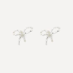 Stand Out From The Crowd Sterling Silver Mini Bow Stud Earrings